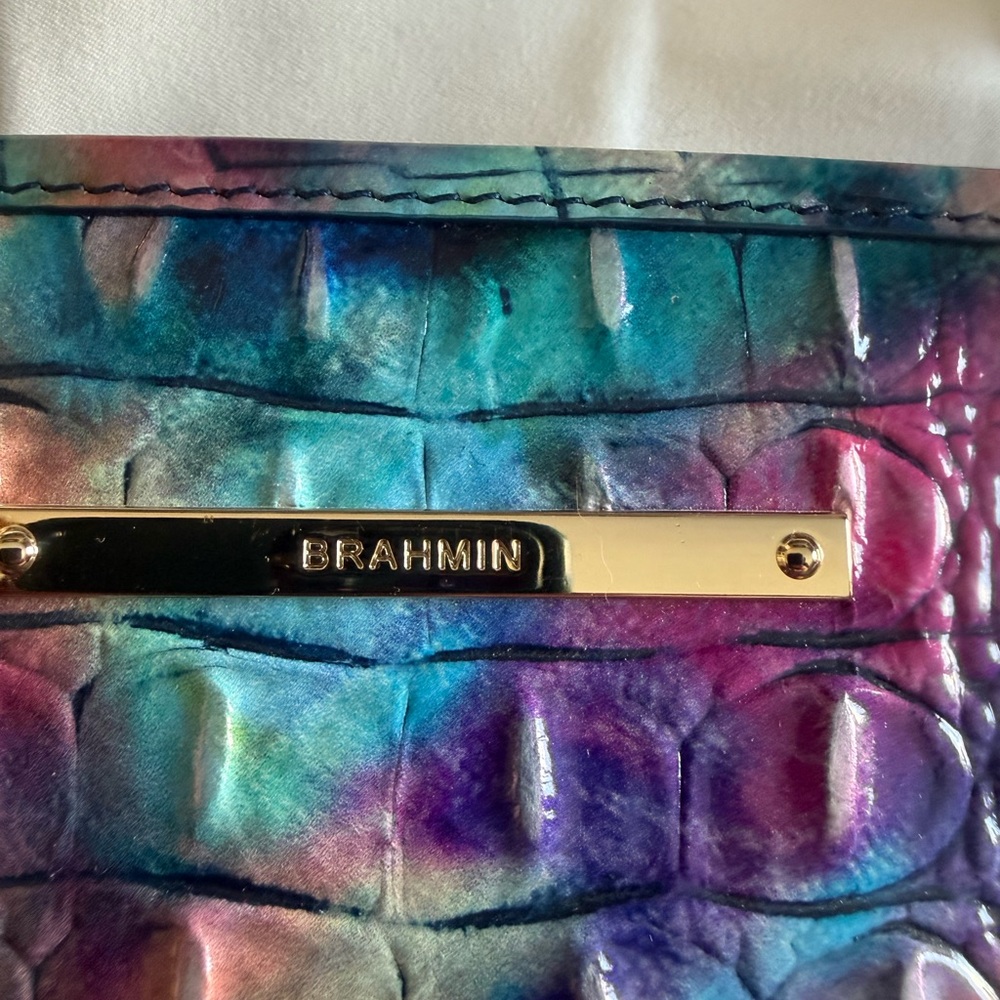 Rare BRAHMIN Awestruck Melbourne Medium Asher Leather Tote Bag Rainbow Multi HTF - Picture 4 of 14